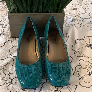 Turquoise Wedge Shoe